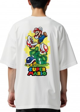 Pop Culture - Oversized T-Shirt Super Mario Pop Culture White