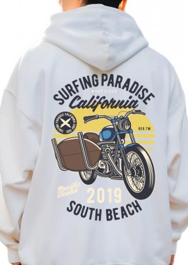 Pop Culture - Hoodie Surfboard Ride Pop Culture White