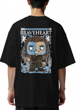 Pop Culture - Oversized T-Shirt William Walace Brave Heart Pop Culture Black