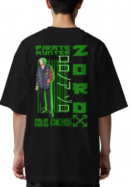 Oversized T-Shirt Zoro One Piece Pop Culture Black