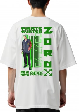Pop Culture - Oversized T-Shirt Zoro One Piece Pop Culture White
