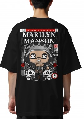 Oversized T-Shirt Marilyn Manson Pop Culture Black