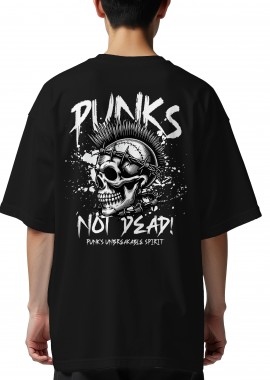 Pop Culture - Oversized T-Shirt Punk Is Not Dead Pop Culture Black