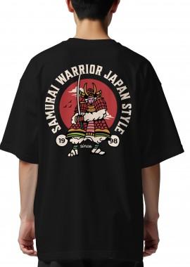 Pop Culture - Oversized T-Shirt Samurai Warrior Japan Pop Culture Black