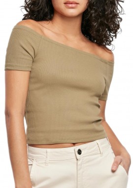 Γυναικεία Μπλούζα Off Shoulder Rib TB1500-00472 Urban Classics Khaki