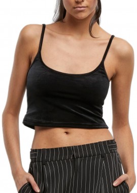 Γυναικείο Βελούδινο Crop Top TB7115-00007 Urban Classics Black Black