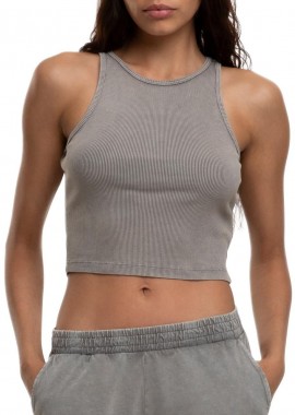 Urban Classics - Γυναικείο Cropped Top Washed Rib Jersey TB7482-17822 Urban Classics steelgrey