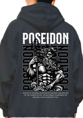 Pop Culture - Hoodie Poseidon T-Shirt Design Template Pop Culture Black