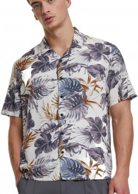 Πουκάμισο Viscose AOP Resort TB4150 Urban Classics blueleaves