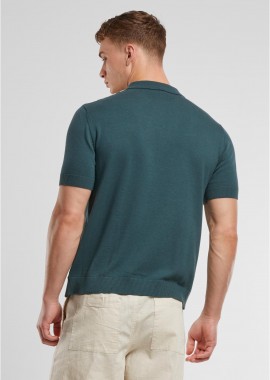 Urban Classics - Knit Retro Shirt Urban Classics TB7550-20311 bottlegreen/whitesand