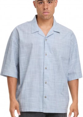 Urban Classics - Κοντομάνικο Πουκάμισο Boxy Structured TB7562 Urban Classics Lightblue/White