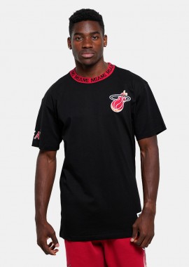 Mitchell & Ness NBA Miami Heat Jacquard Ringer Vintage Logo Ανδρικό T-shirt (9000192593_1469)