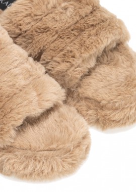 Παντόφλες πούρο γούνινες με λάστιχο ΠΟΥΡΟ