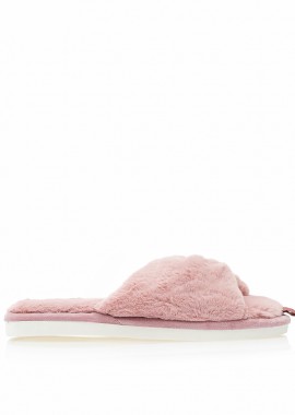 Παντόφλες σάπιο μήλο γούνινες με σχέδιο φιόγκο ΣΑΠΙΟ ΜΗΛΟ