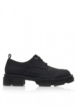 Oxfords μαύρα δερματίνη με σχέδιο και κορδόνια ΜΑΥΡΟ