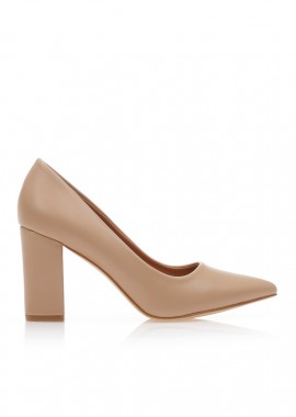 Γόβες nude δερματίνη μυτερές NUDE