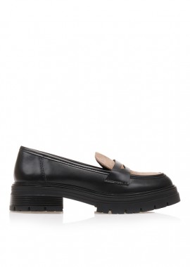 Oxfords μαύρα δερματίνη με πούρο σουέτ φάσα ΠΟΥΡΟ