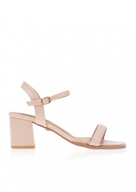 Tsoukalas - Πέδιλα ροζ δερματίνη με μπρονζέ λεπτομέρεια ΡΟΖ