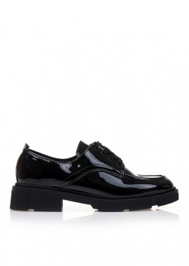 Oxfords μαύρα λουστρίνι με κορδόνια ΜΑΥΡΟ