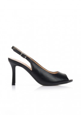 Γόβες slingback peep-toe ΜΑΥΡΟ