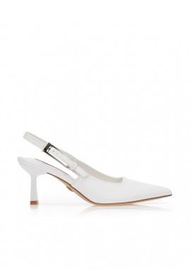 Γόβες TSOUKALAS λευκές slingback ΛΕΥΚΟ
