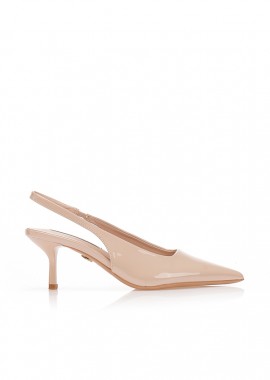Tsoukalas - Γόβες TSOUKALAS nude slingback με λάστιχο NUDE