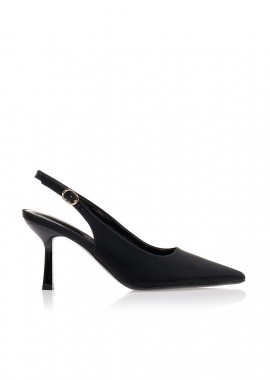 Γόβες μαύρες μυτερές slingback ΜΑΥΡΟ
