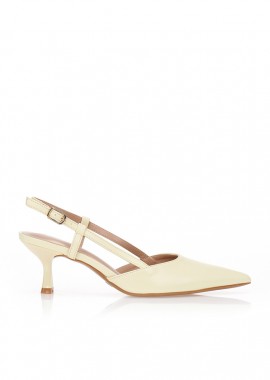Γόβες κίτρινες slingback με χαμηλό τακούνι ΚΙΤΡΙΝΟ
