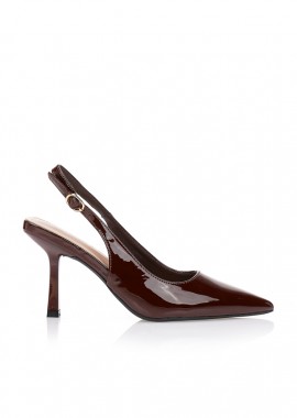 Γόβες καφέ slingback μυτερές ΚΑΦΕ