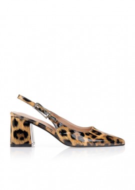 Γόβες λουστρίνι με χοντρό τακούνι ΛΕΟΠΑΡ