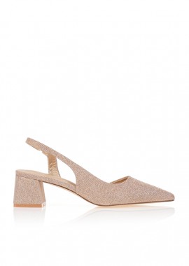Γόβες λούρεξ slingback ΜΠΡΟΝΖΕ