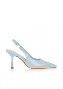 Γόβες slingback λουστρίνι ΜΠΛΕ