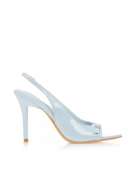 Γόβες slingback λουστρίνι ΜΠΛΕ
