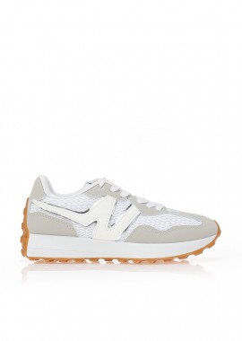 Sneakers δερματίνη με πλεκτό σχέδιο ΛΕΥΚΟ