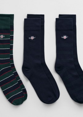 Ανδρικές Κάλτσες Gant Σετ 3 Ζευγών 9960316 374 Tartan Green