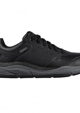 Ανδρικά Δερμάτινα Ανατομικά Sneakers Skechers Benago 210021-BKGY Μαύρα