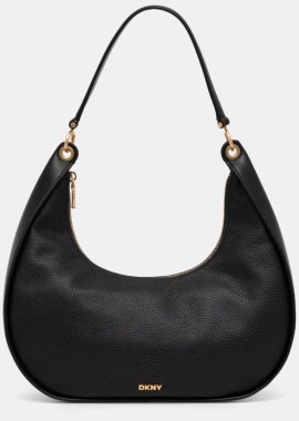 DKNY - Γυναικεία Δερμάτινη Τσάντα Ώμου DKNY Abby Hobo R44CAI48 BGD Μαύρη