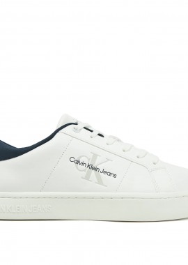 Calvin Klein - Ανδρικά Δερμάτινα Sneakers Calvin Klein YM0YM00864 YAF Λευκό Μπλε
