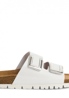 Γυναικείες Ανατομικές Δερμάτινες Παντόφλες Marco Tozzi 2-27400-44 100 Λευκά