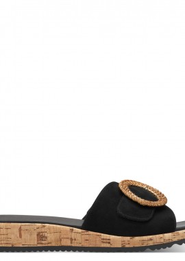 Γυναικές Ανατομικές Δερμάτινες Παντόφλες Tamaris 1-27123-44 001 Μαύρο