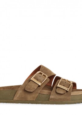 Γυναικείες Ανατομικές Δερμάτινες Παντόφλες Tamaris 1-27500-44 722 Λαδί