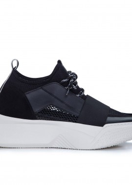Ανδρικά Δερμάτινα Sneakers Makris X6 Μαύρα
