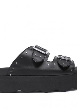 Γυναικεία Δερμάτινα Ανατομικά Σανδάλια Scholl F32305 1004 410 Μαύρα