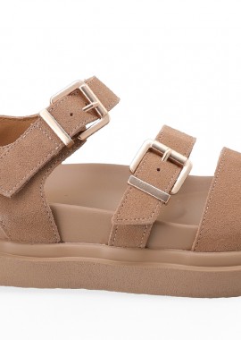Seven - Γυναικεία Flatforms Seven 19780-1 Μπεζ Σκούρο Καστόρι W403R801238Z
