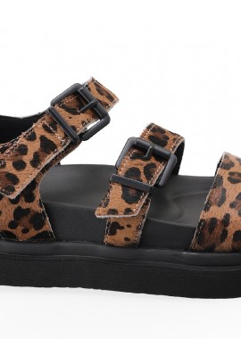 Γυναικεία Flatforms Seven 19780-1 Ταμπά Λεοπάρ Πόνυ W403R8012J62