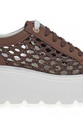 Renato Garini - Γυναικεία Sneakers Renato Garini 2201-61RG01 Καφέ Πλεκτό W119R6113419