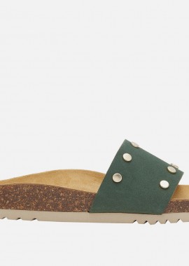 Γυναικείες Ανατομικές Δερμάτινες Παντόφλες Scholl Yvette F30593 1183 Πράσινες