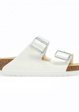 Γυναικεία Ανατομικά Σανδάλια Birkenstock Arizona 1026500 Shiny Lizard Λευκό Narrow