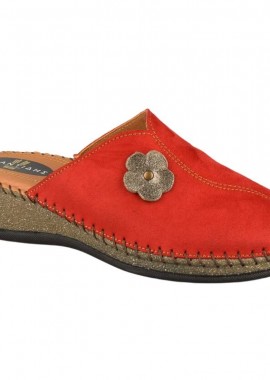 Γυναικείες Δερμάτινες Παντόφλες | Υφαντίδης | Αερόσολες | 111314 | Κόκκινο