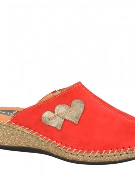 Παντόφλες γυναικείες | Δερμάτινες | Υφαντίδης | 111237 | Κόκκινο